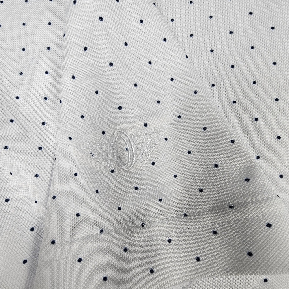 FootJoy Polo Shirt XXL White Navy Micro Dot Short Sleeve Golf Olympic Club - Picture 6 of 9